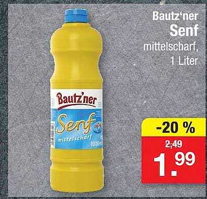 Bautz’ner Senf mittelscharf, 1 Liter