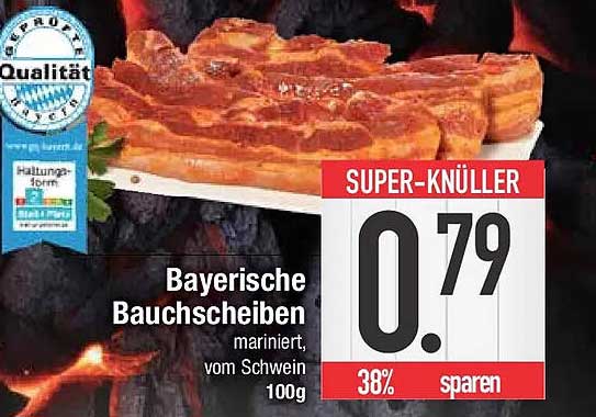 Bayerische Bauchscheiben mariniert, vom Schwein 100g