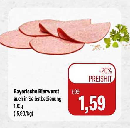 Bayerische Bierwurst auch in Selbstbedienung 100g (15,90/kg)