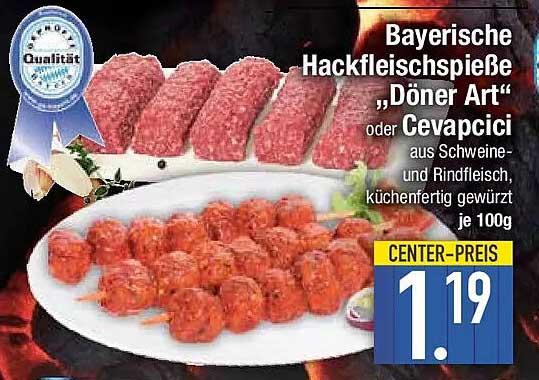 Bayerische Hackfleischspieße „Döner Art“ oder Cevapcici