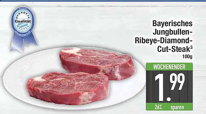 Bayerisches Jungbullen-Ribeye-Diamond-Cut-Steak³