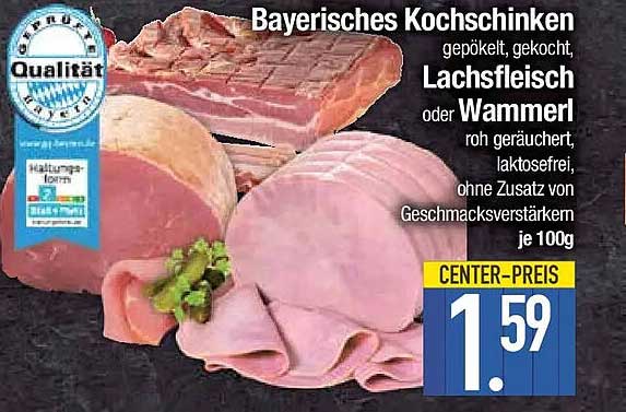 Bayerisches Kochschinken Lachsfleisch oder Wammerl