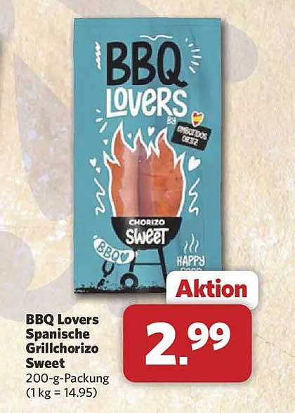 BBQ Lovers Spanische Grilchorizo Sweet 200-g-Packung (1 kg = 14.95)
