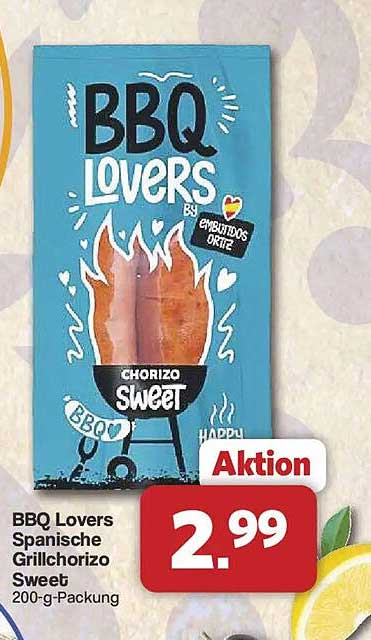 BBQ Lovers Spanische Grillchorizo Sweet 200-g-Packung