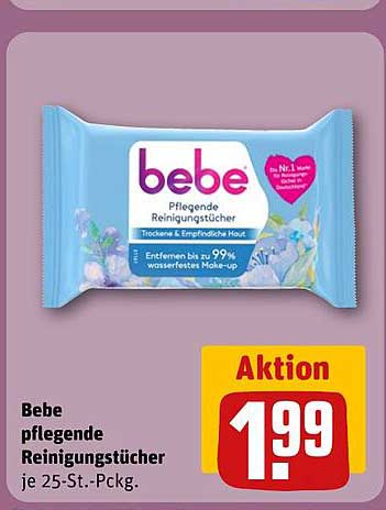 Bebe pflegende Reinigungstücher je 25-St.-Packg.
