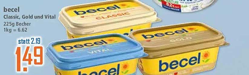 becel Classic, Gold und Vital 225g Becher