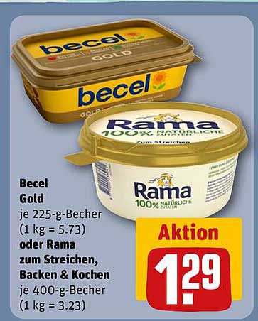 Becel Gold oder Rama zum Streichen, Backen & Kochen