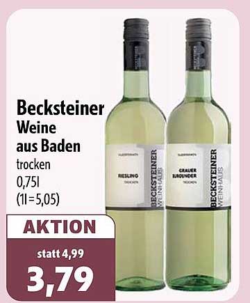 Becksteiner Weine aus Baden