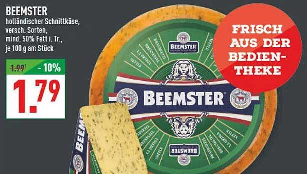 BEEMSTER holländischer Schnittkäse, versch. Sorten, mind. 50% Fett i. Tr., je 100 g am Stück