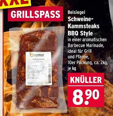 Beisegel Schweine-Kammsteaks BBQ Style