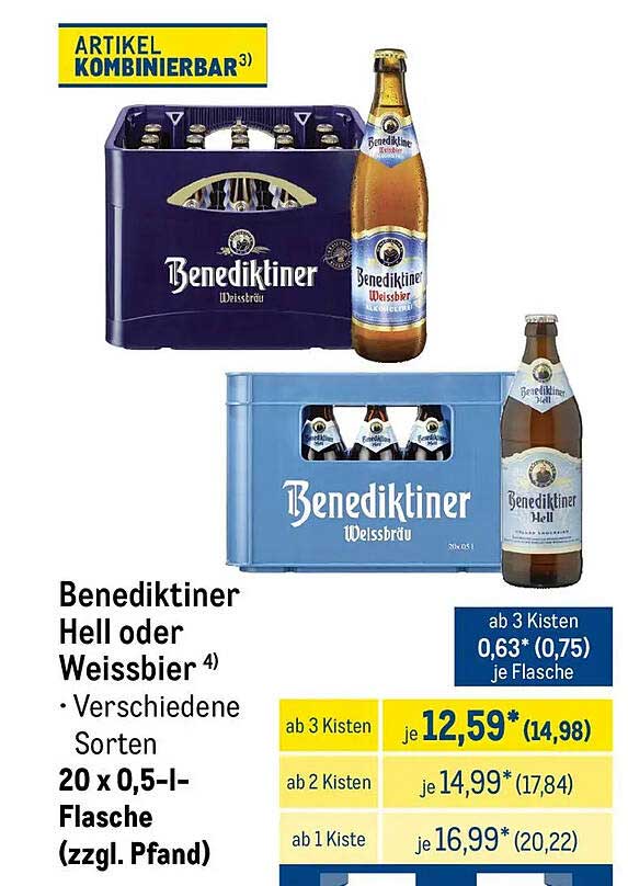 Benediktiner Hell oder Weissbier