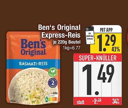 Ben´s Original Express-Reis je 220g Beutel 1kg=6.77