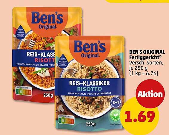 BEN'S ORIGINAL Fertiggericht Versch. Sorten, je 250 g (1 kg = 6.76)