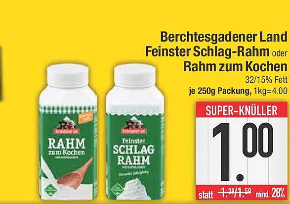 Berchtesgadener Land Feinster Schlag-Rahm oder Rahm zum Kochen
