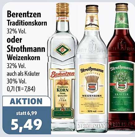Berentzen Traditionskorn oder Strothmann Weizenkorn