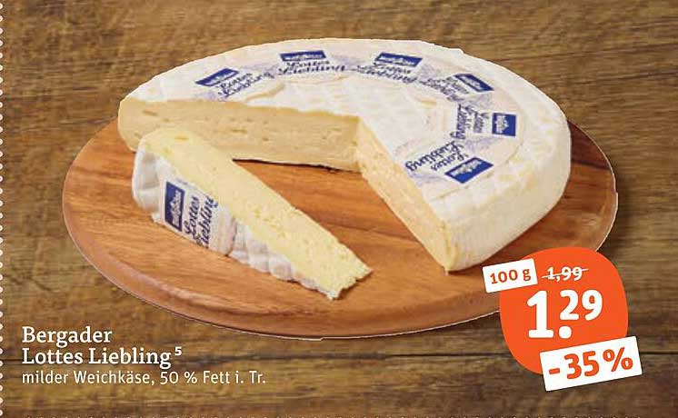 Bergader Lottes Liebling, milder Weichkäse, 50 % Fett i. Tr.