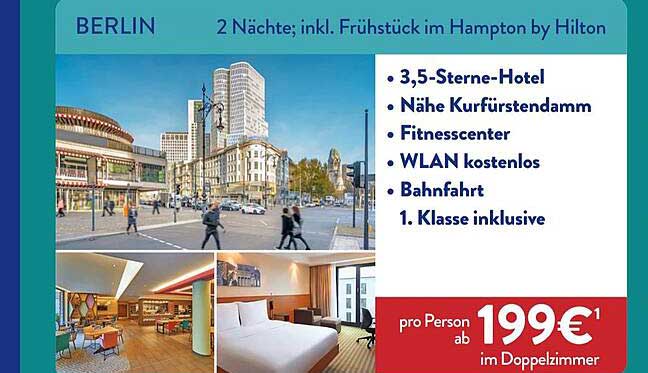BERLIN 2 Nächte; inkl. Frühstück im Hampton by Hilton