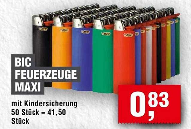 BIC FEUERZEUGE MAXI mit Kindersicherung 50 Stück
