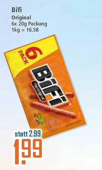 Bifi Original 6x 20g Packung 1kg = 16.58