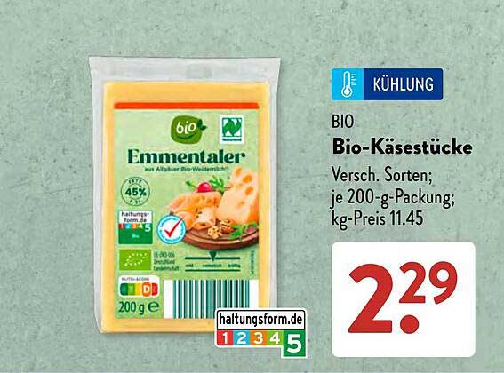 Bio-Bio-Käsestücke