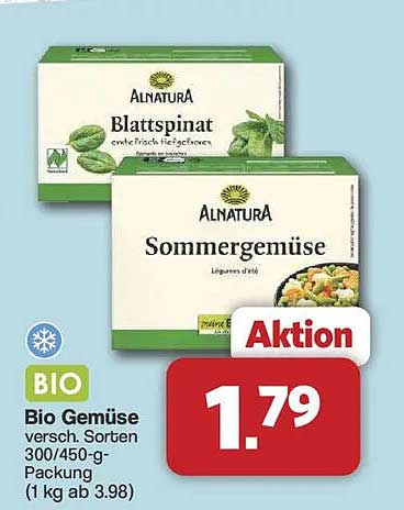 Bio Gemüse versch. Sorten 300/450-g-Packung (1 kg ab 3,98)