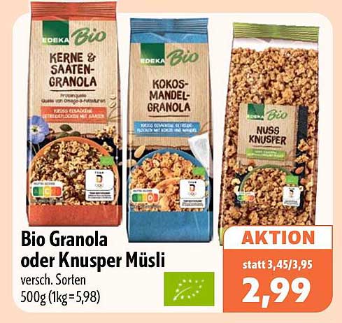 Bio Granola oder Knusper Müsli