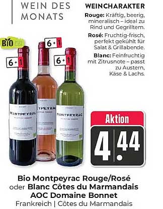 Bio Monteyrac Rouge/Rosé oder Blanc Côtes du Marmandais AOC Domaine Bonnet
