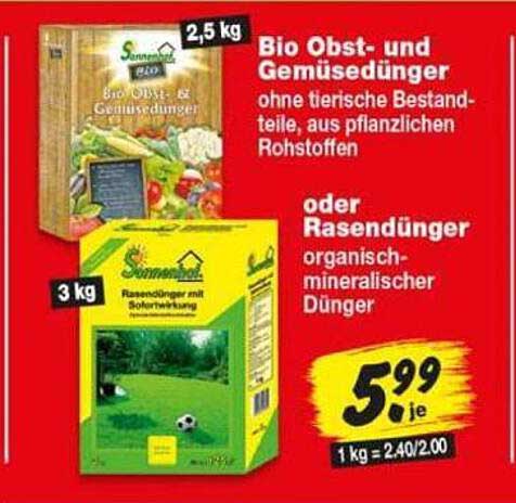 Bio Obst- und Gemüsedünger oder Rasendünger