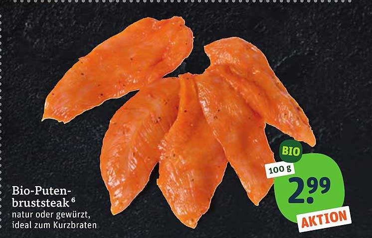 Bio-Putenbruststeak natur oder gewürzt, ideal zum Kurzbraten