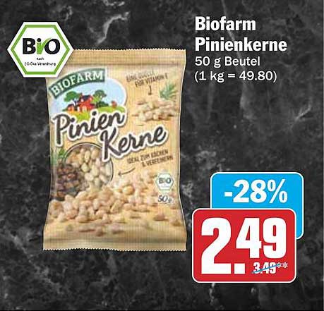 Biofarm Pinienkerne 50 g Beutel