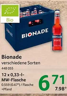 Bionade verschiedene Sorten 12 x 0,33-l-MW-Flasche