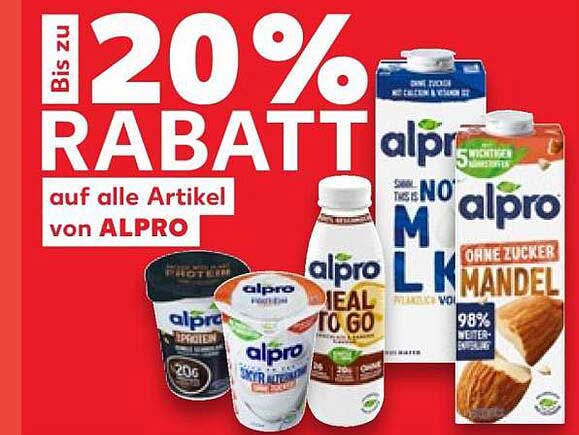 Bis zu 20% RABATT auf alle Artikel von ALPRO