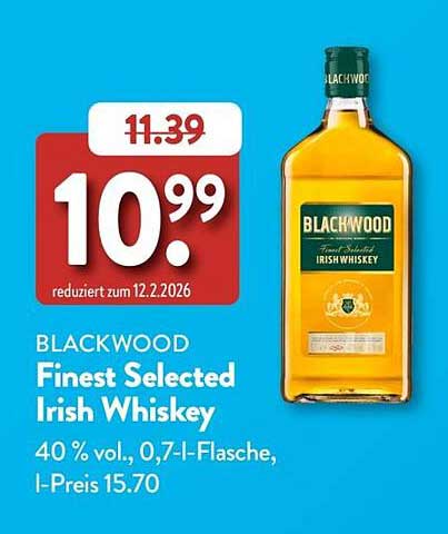 BLACKWOOD Finest Selected Irish Whiskey