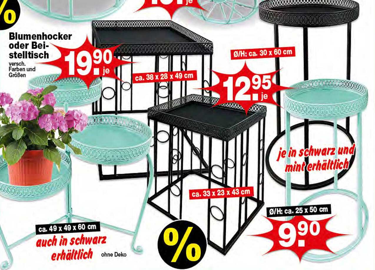 Blumenhocker oder Beistelltisch versch. Farben und Größen