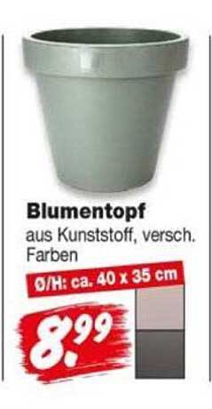Blumentopf aus Kunststoff, versch. Farben Ø/H: ca. 40 x 35 cm