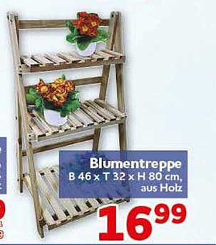 Blumentreppe B 46 x T 32 x H 80 cm, aus Holz