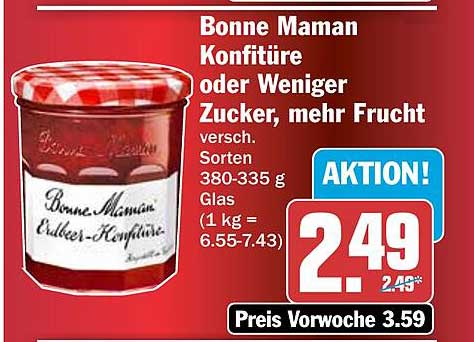 Bonne Maman Konfitüre oder Weniger Zucker, mehr Frucht