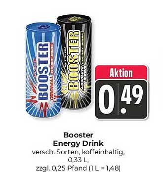 Booster Energy Drink versch. Sorten, koffeinhaltig, 0,33 L
