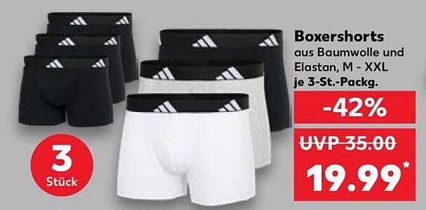 Boxershorts aus Baumwolle und Elastan, M - XXL je 3-St.-Packg.