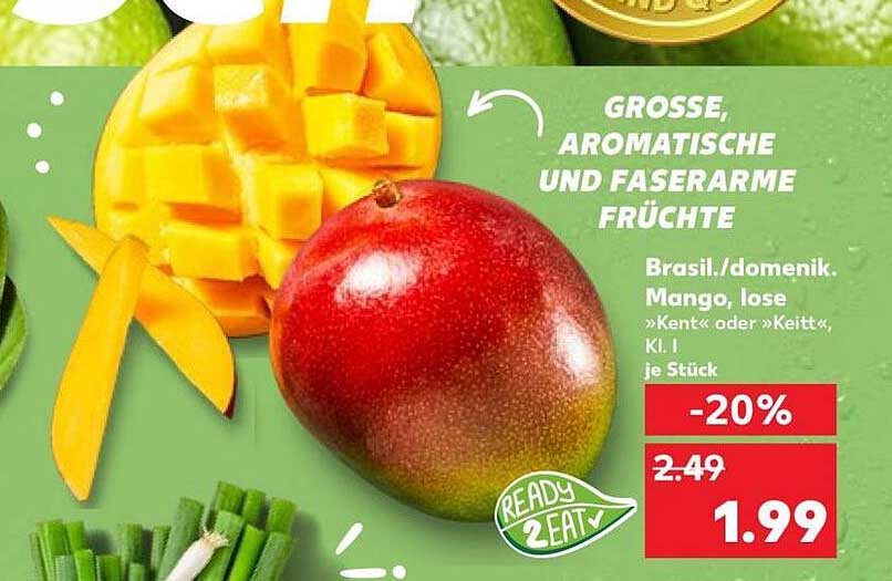 Brasil./domenik. Mango, lose »Kent« oder »Keitt«, Kl. I je Stück