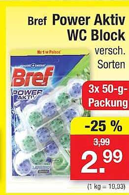 Bref Power Aktiv WC Block versch. Sorten