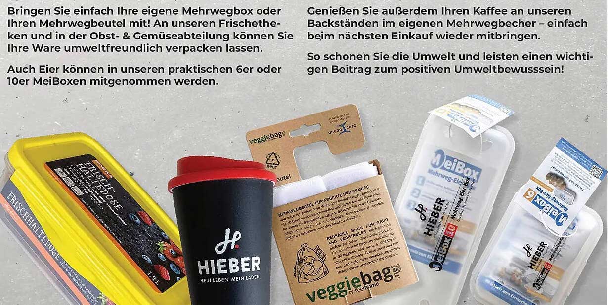 Bringen Sie einfach Ihre eigene Mehrwegbox oder Ihren Mehrwegbeutel mit!