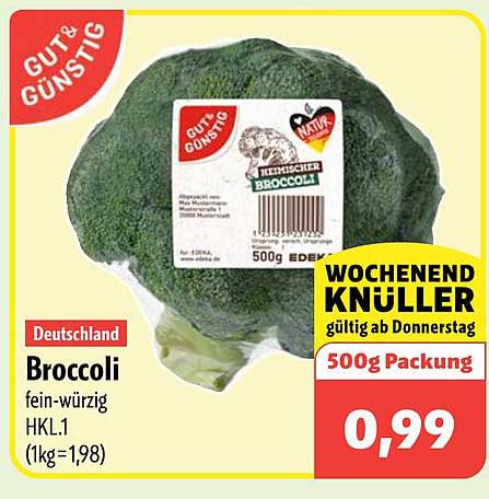 Broccoli fein-würzig HKL.1 (1kg=1,98)