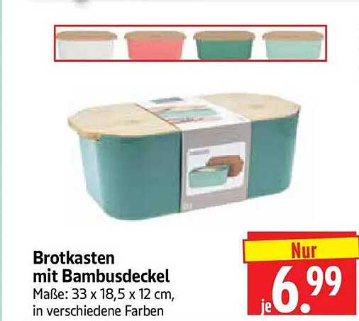 Brotkasten mit Bambusdeckel