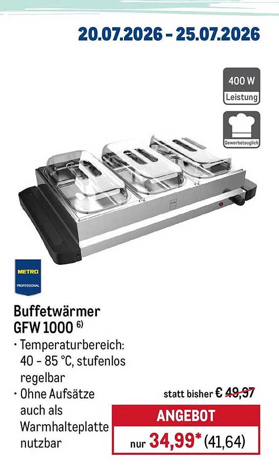 Buffetwärmer GFW 1000