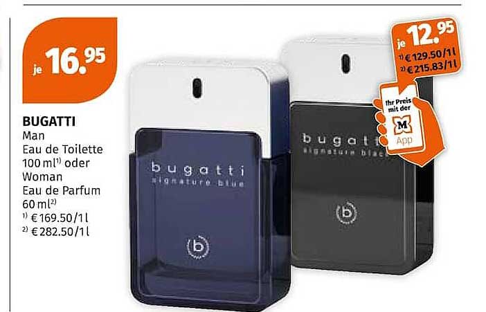 BUGATTI Man Eau de Toilette 100 ml oder Woman Eau de Parfum 60 ml
