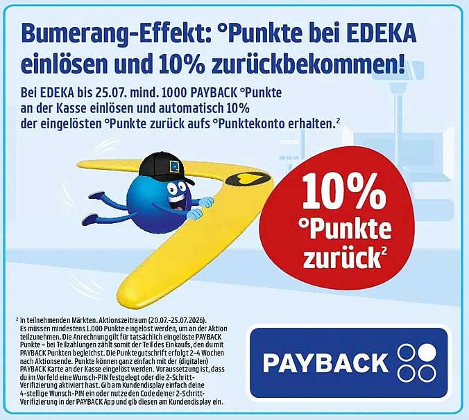 Bumerang-Effekt: °Punkte bei EDEKA einlösen und 10% zurückbekommen!