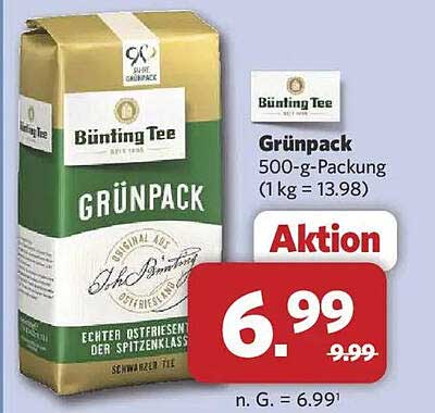 Bünting Tee Grünpack 500-g-Packung