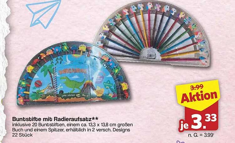 Buntstifte mit Radieraufsatz**