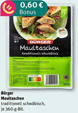 Bürger Maultaschen traditionell schwäbisch